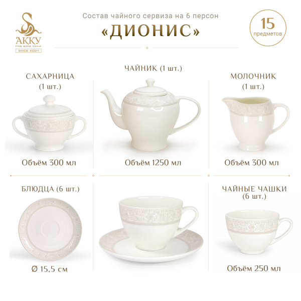 Дионис чайный сервиз 