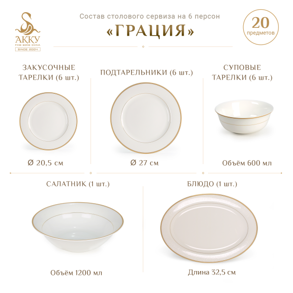 Грация столовый сервиз