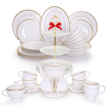 Столово-чайный сервиз на 6 персон Чингис и этажерка в подарок