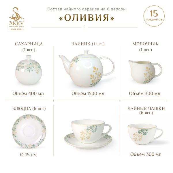 Чайный сервиз Оливия 